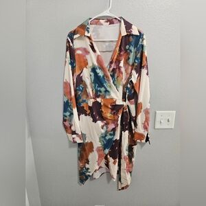 Colors place Faux Wrap Dress Size XL